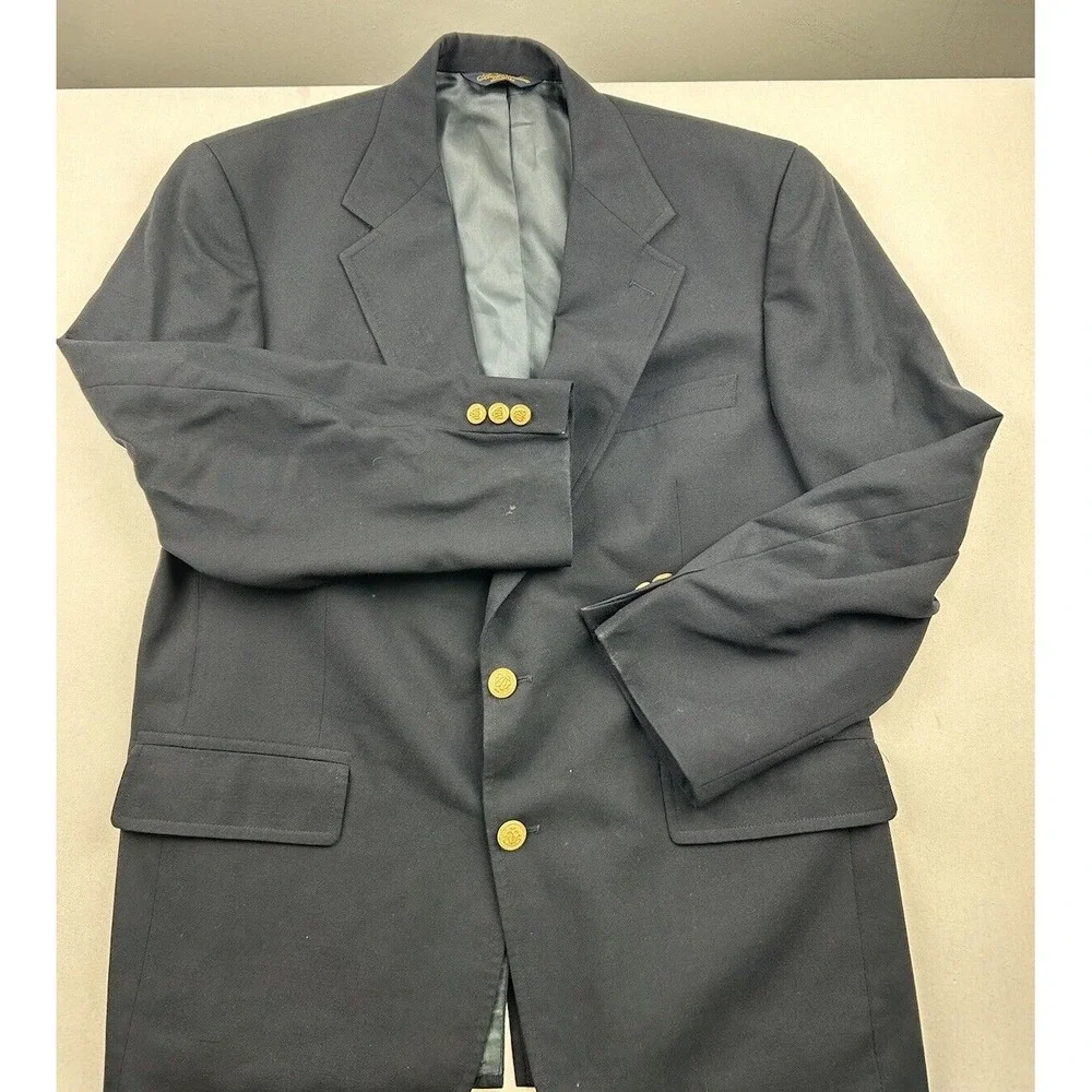 Brooks Brothers Brooksease Men's‎ 43? Sport Coat Blazer Jacket Black Wool USA